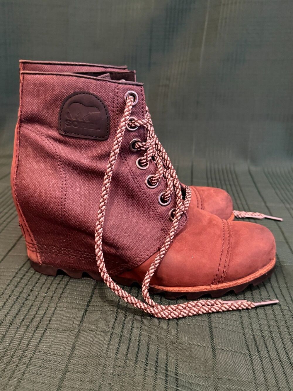 Sorel Women's Leather Wedge Boot Size 8.5 USA Lexie Wedge Brown - Picture 5 of 8
